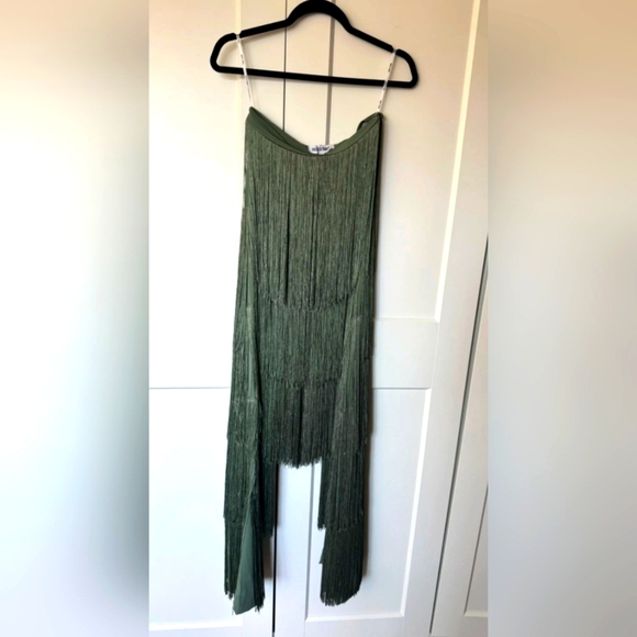 Andrea Iyamah Olive Obi Fringe Pant Rosemary Green Medium M NWT - Picture 6 of 8